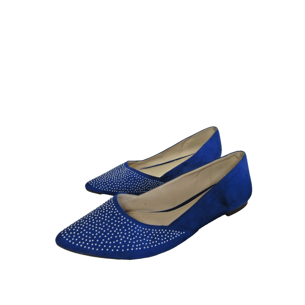 BCBG Zuzux Blue Studded Size 10 Pointed Toe Ballet Glam Slip On Flats